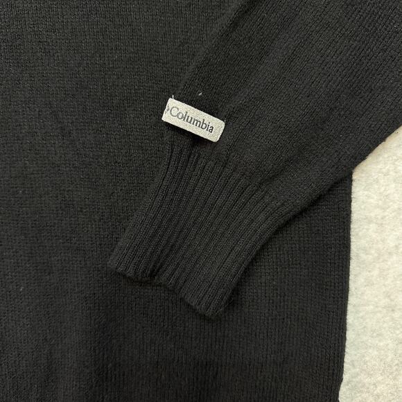 Columbia Sweater Mens S Black 1/4 Zip Pullover Knitted Wool Blend Regular Fit - Picture 4 of 10